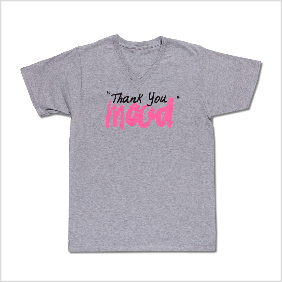 Grey and Pink Thank You Mood T-Shirt