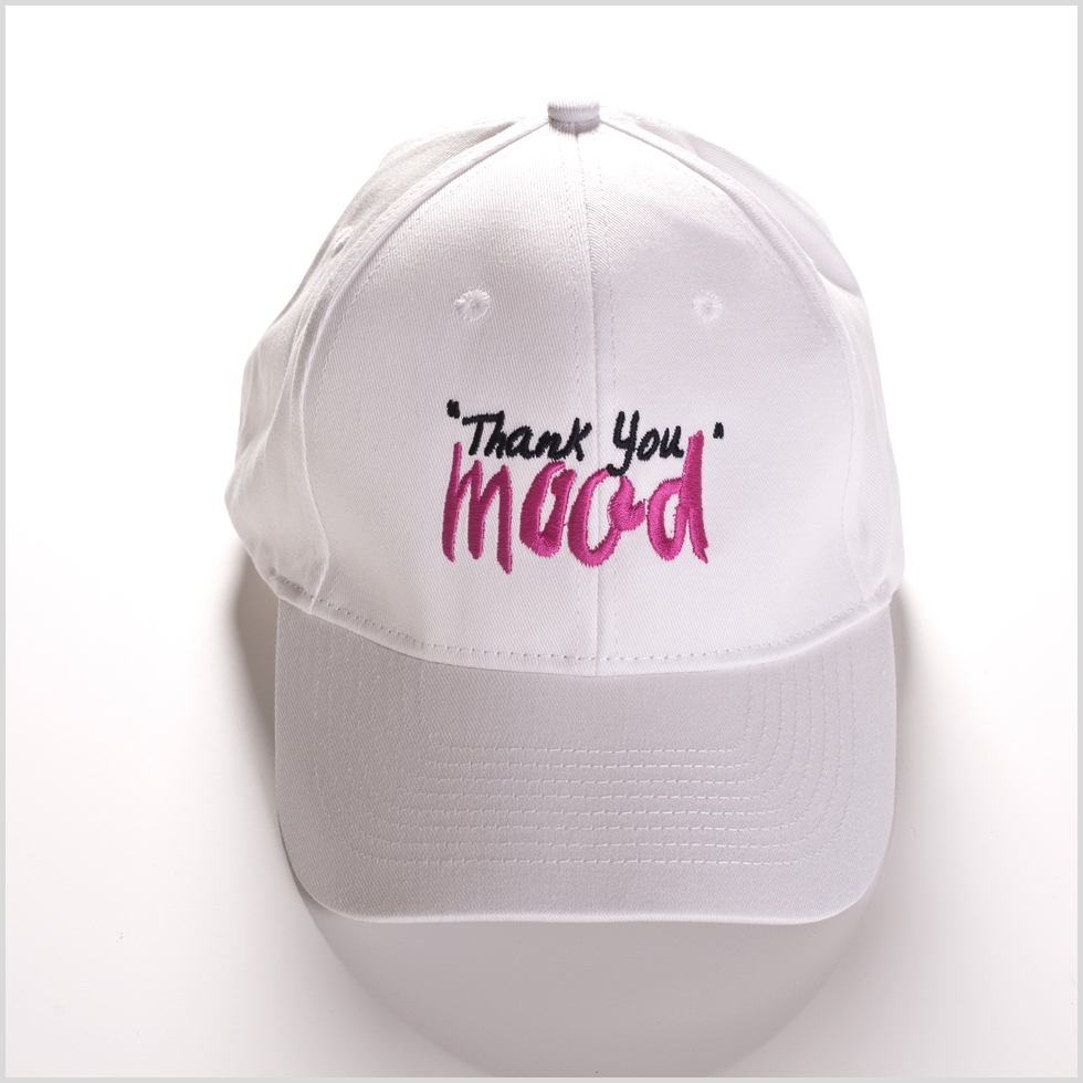 White and Pink Thank you Mood Hats
