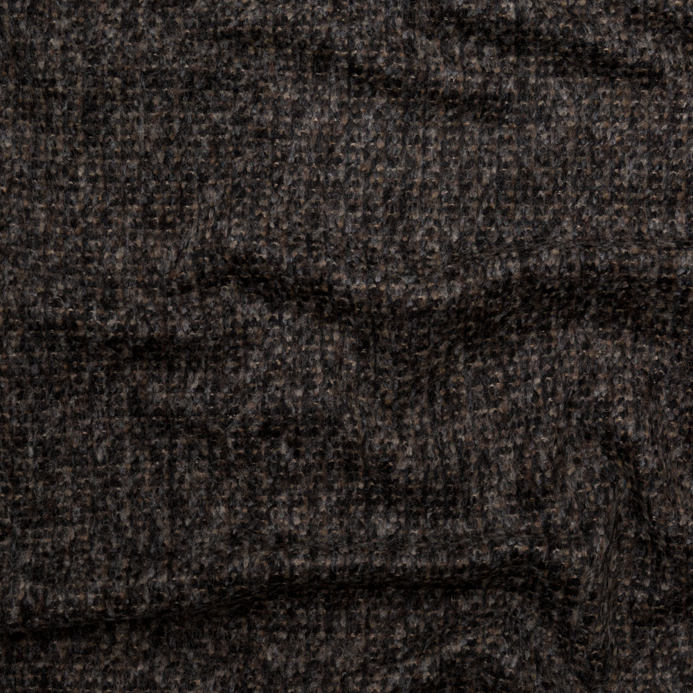 Jet Black, Turkish Coffee and Tarmac Brushed Wool Tweed