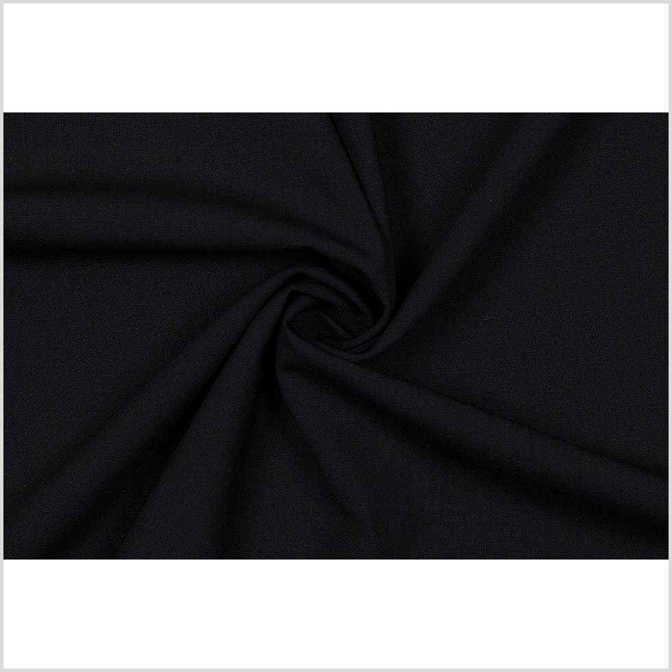 Italian Lightweight Black Wool Suiting - Full
