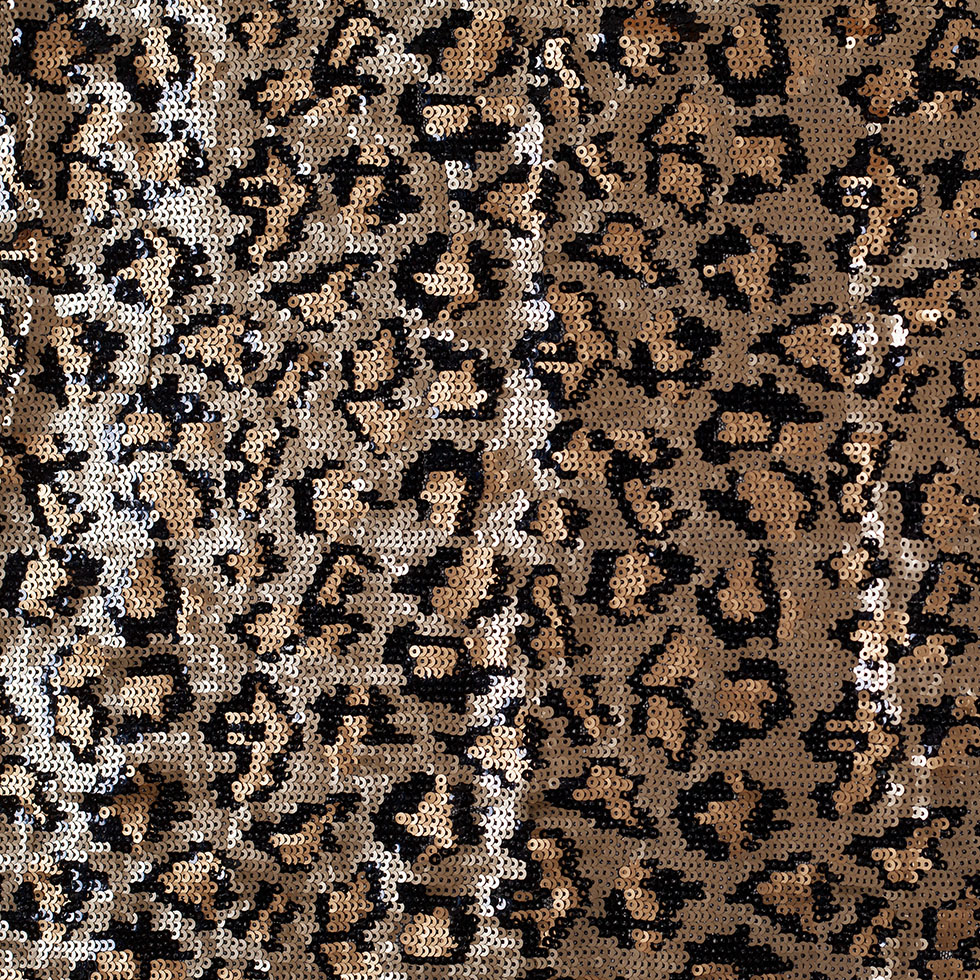 Leopard Print Inspired Sequined Polyester