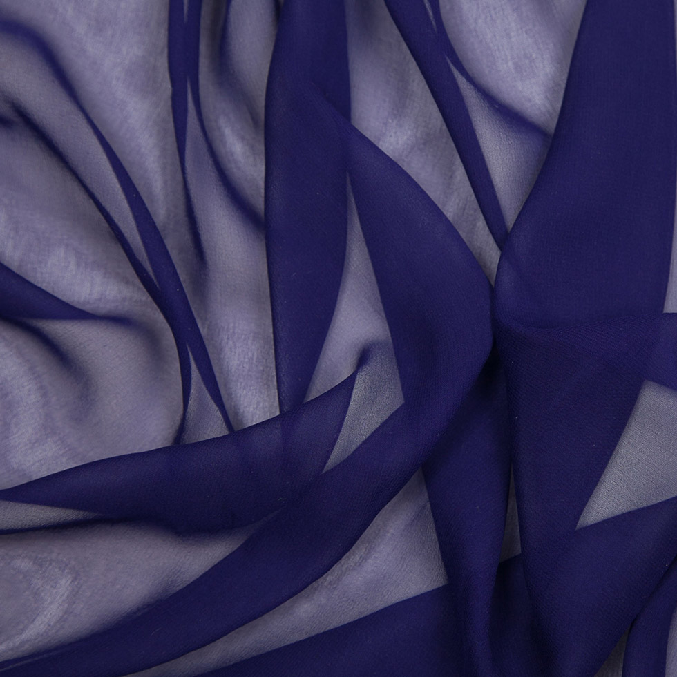 J. Mendel Purple Blue French Silk Chiffon