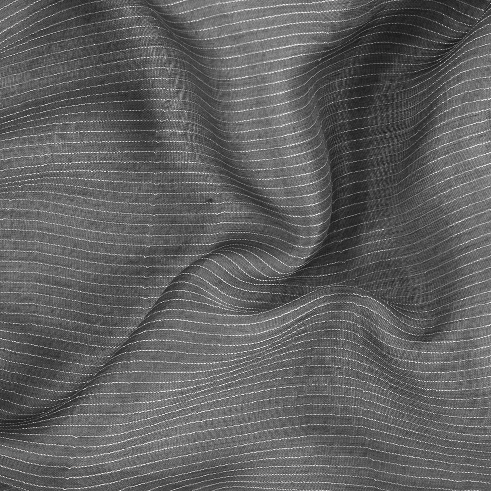Gray/Silver Striped Polyester Chiffon