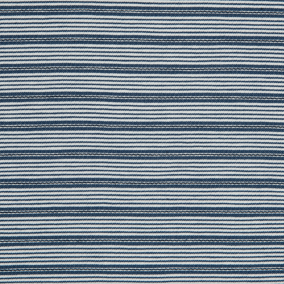 Coronet Blue/White Pencil Striped Stretch Cotton Woven