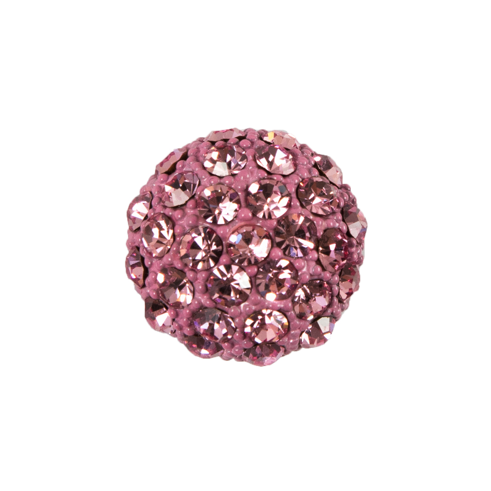 Pink Rhinestone Metal Button - 26L/16mm