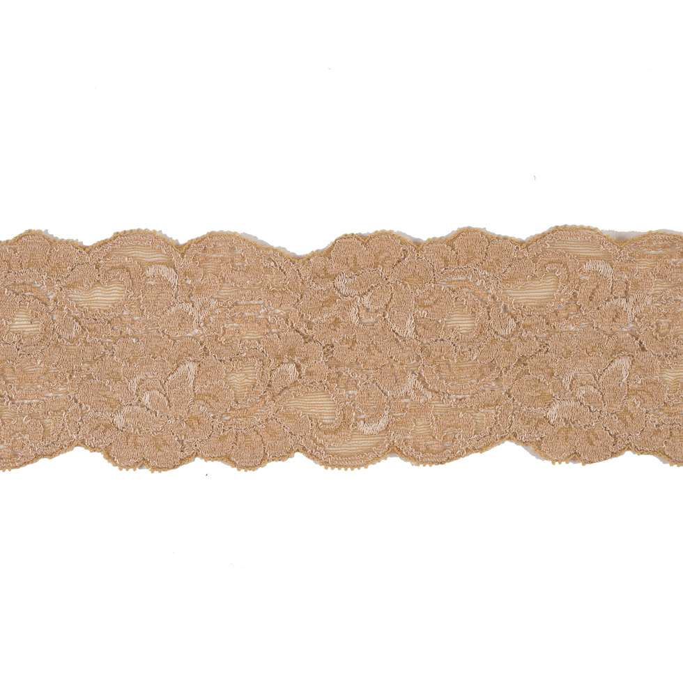 Mellow Buff Stretch Lace Trimming - 3.25