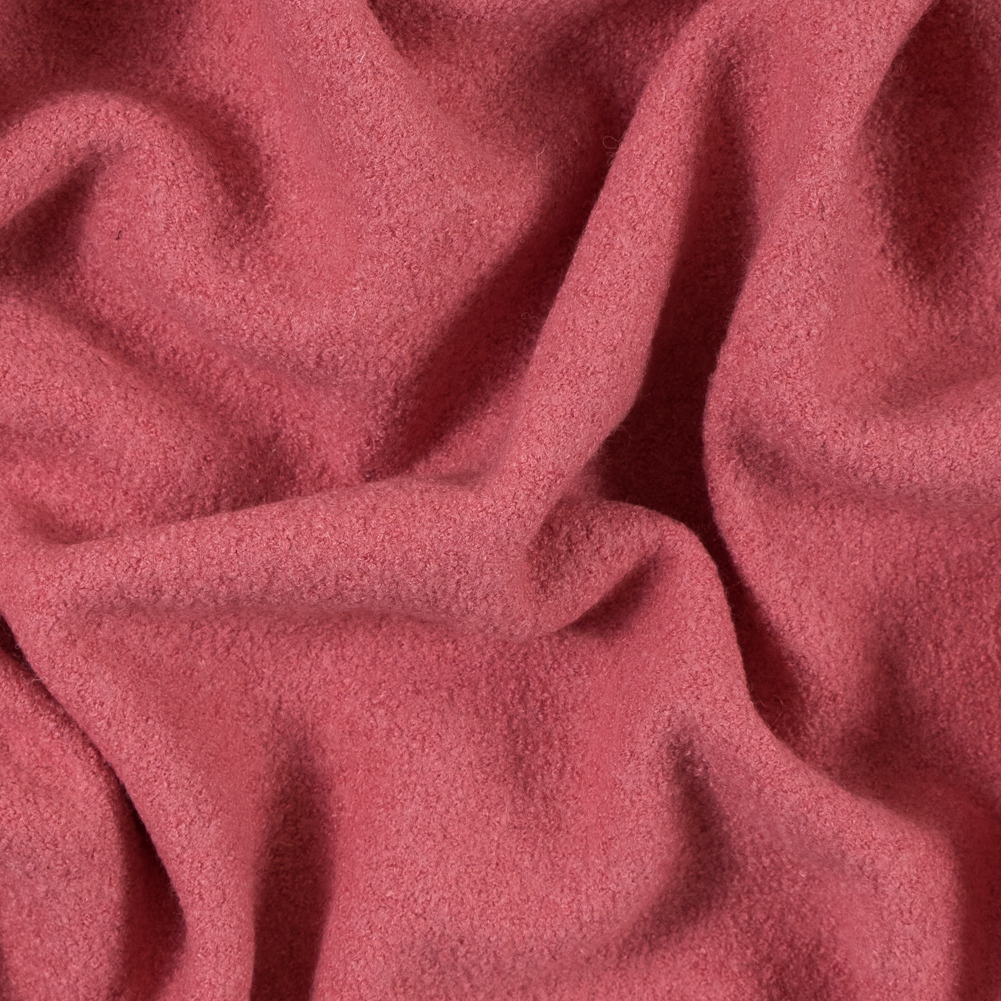 Strawberry Pink Solid Boiled Wool
