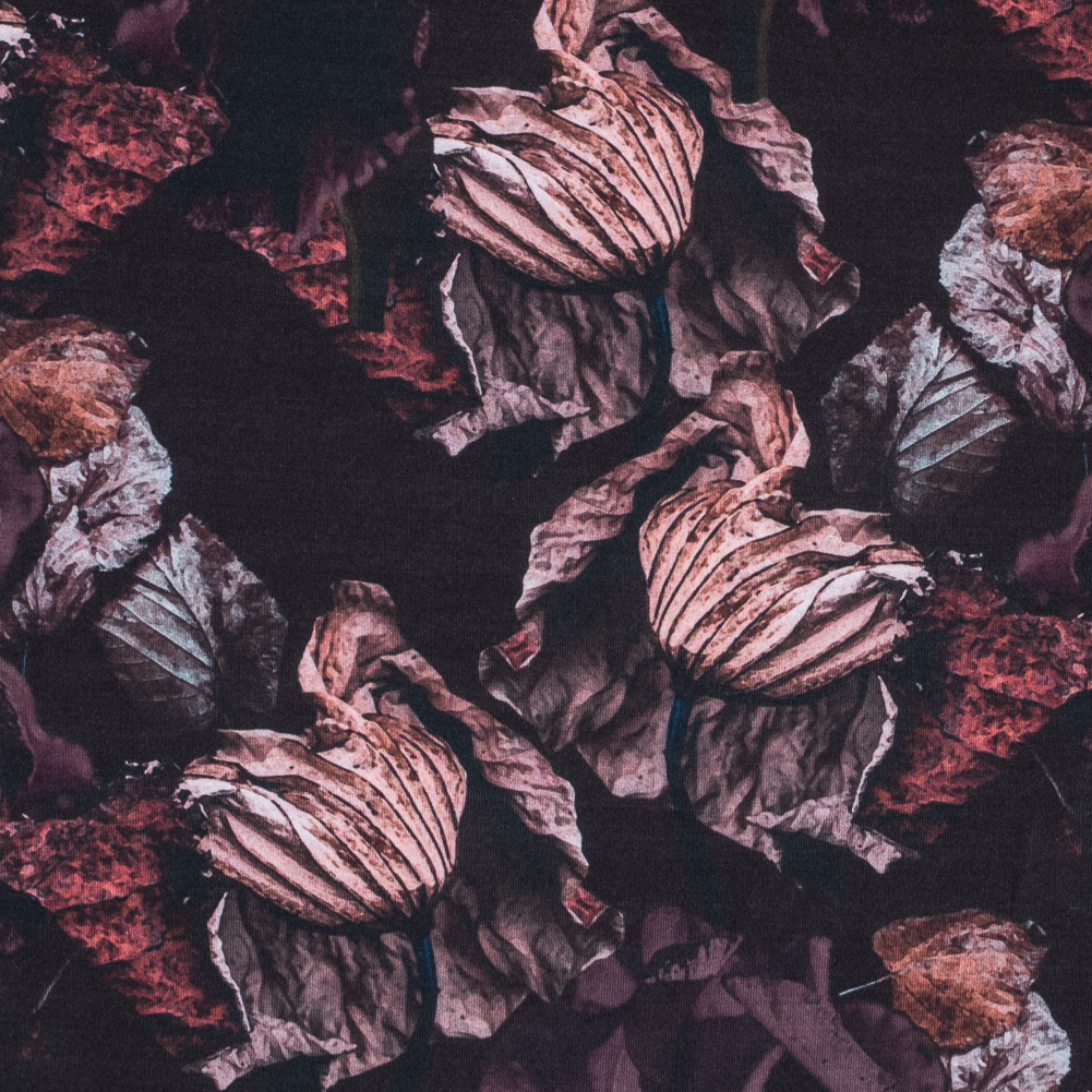 Fall Leaves Digitally Printed on a Stretch Neoprene/Scuba Knit
