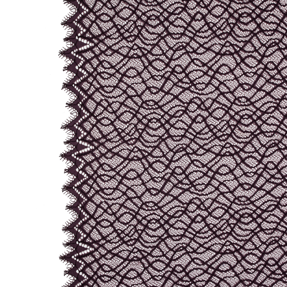 Fig Abstract Corded Lace with Eyelash Edges