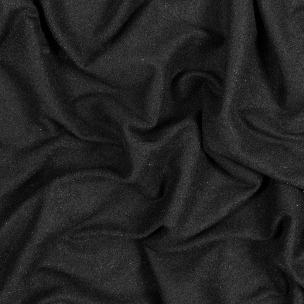 Black Bamboo and Cotton Stretch Knit Fleece
