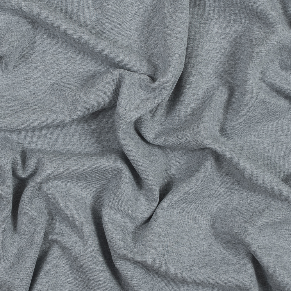 Light Gray Cotton and Polyester Brushed Fleece