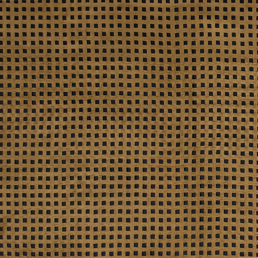 Italian Brown Square Perforated Faux Suede