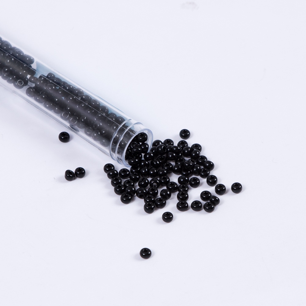 Black Opaque Czech Seed Beads - Size 6