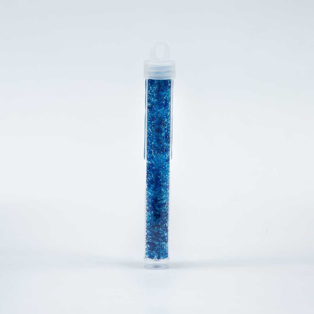 Clear Aqua Mixed Czech Seed Beads - Size 10 - Detail