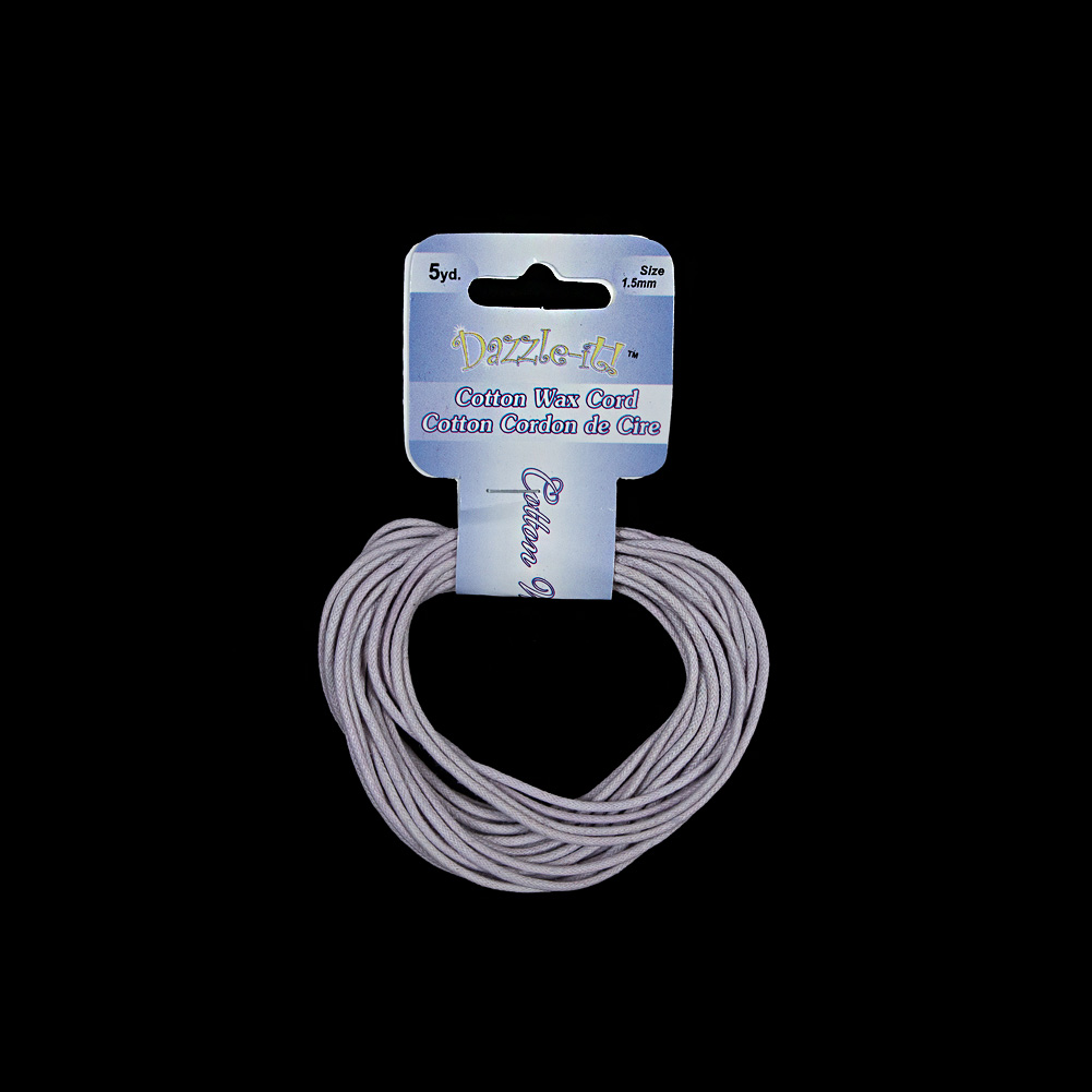 Dazzle-It Mauve Cotton Wax Cord - 1.5mm