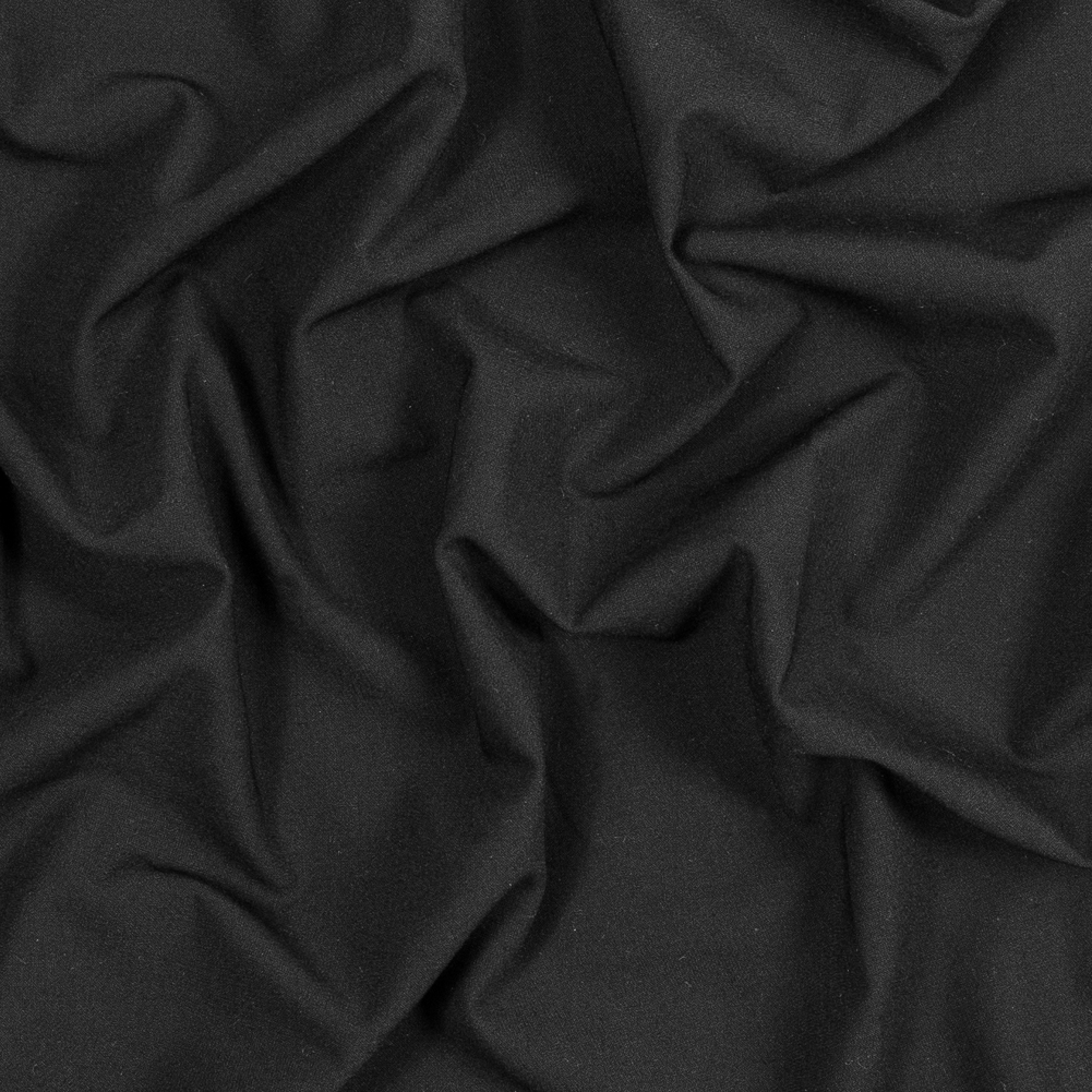 Black Stretch Worsted Wool Suiting