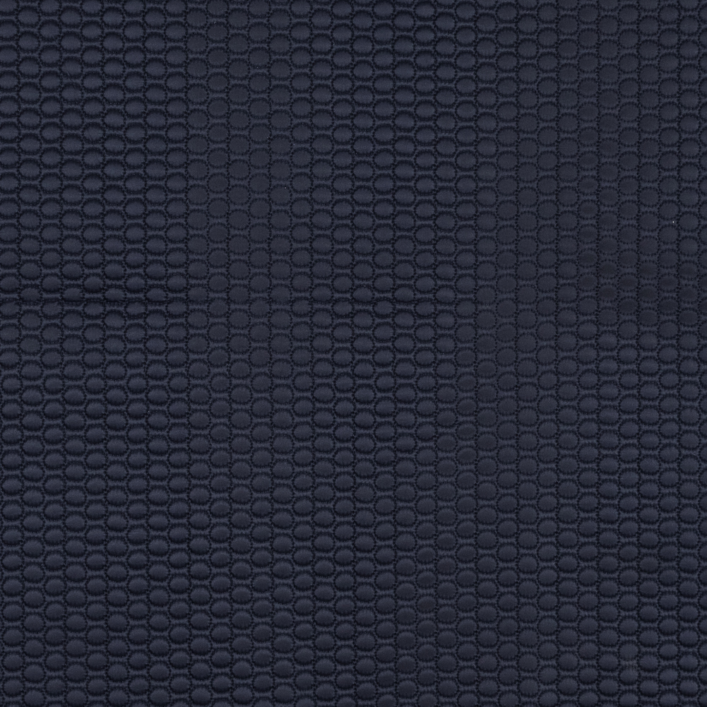 Navy Circular Geometric Quilted Coating
