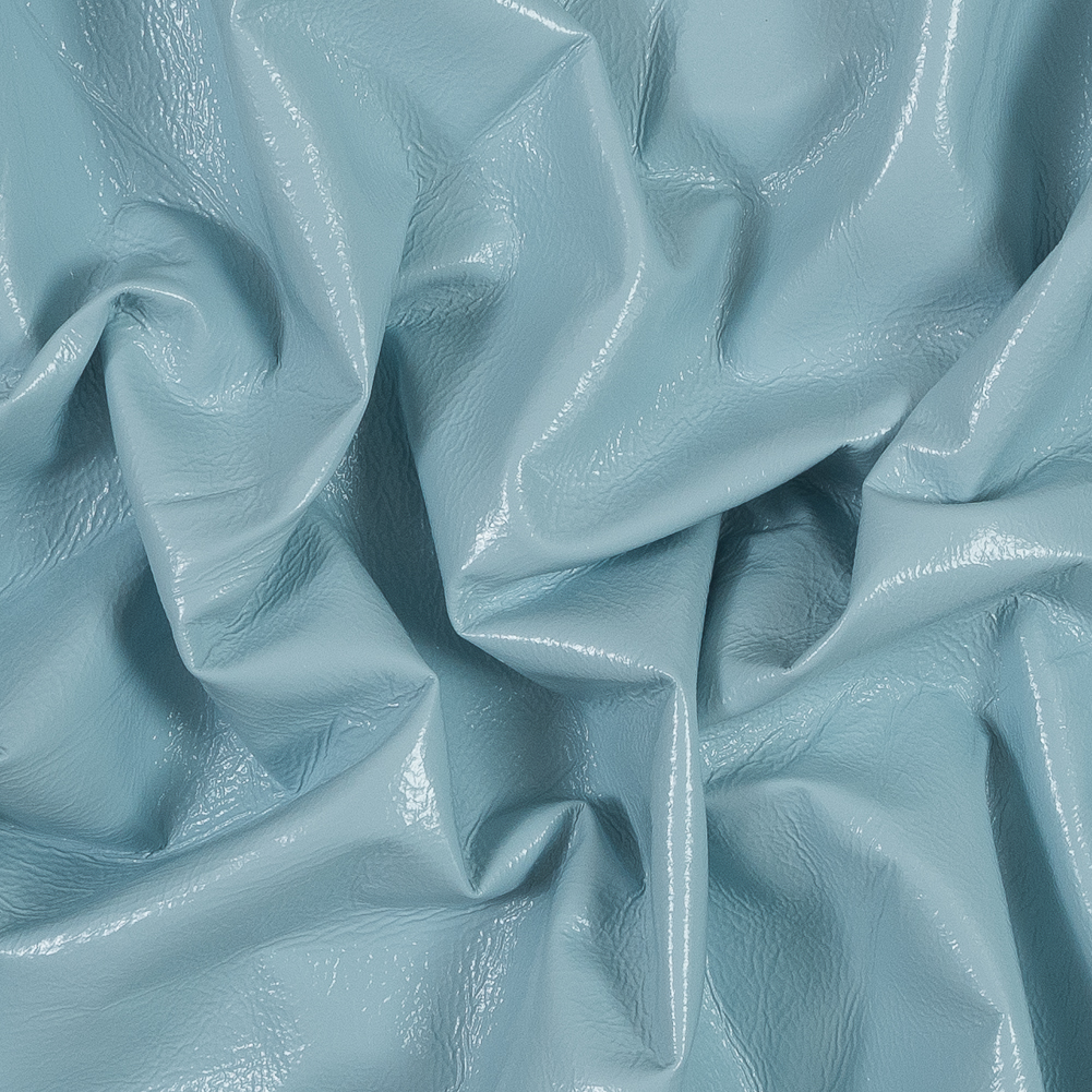 Marc Jacobs Pale Aqua Flannel Backed Crinkled Vinyl