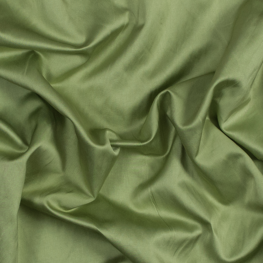 Lime Green Cotton-Back Rayon Satin