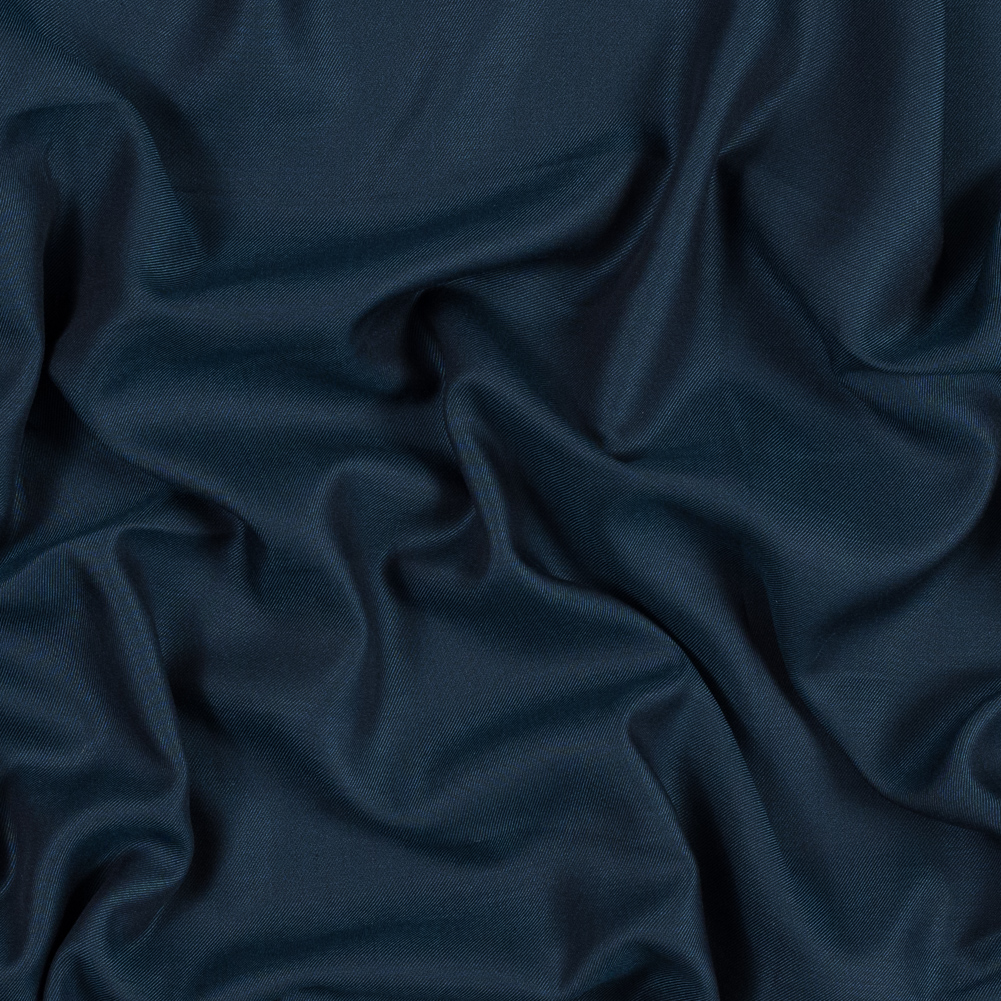 Oceanic Blue Tencel and Wool Twill