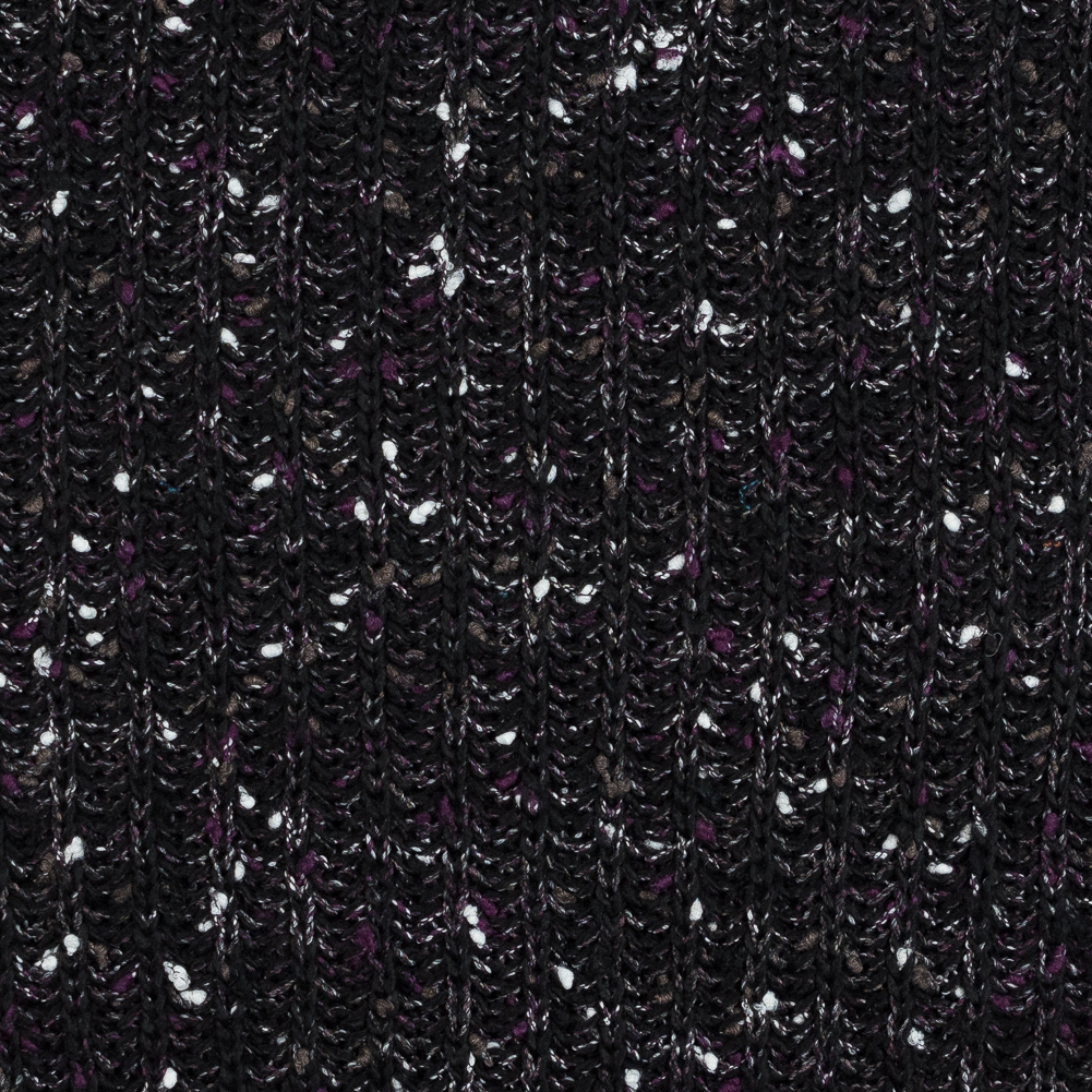 Black, Purple and White Chunky Wool Sweater Knit