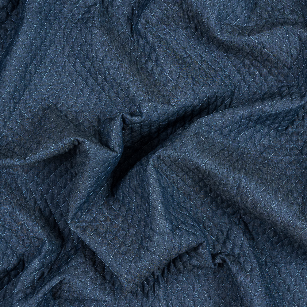 Diamond Quilted Denim Coating with Filler
