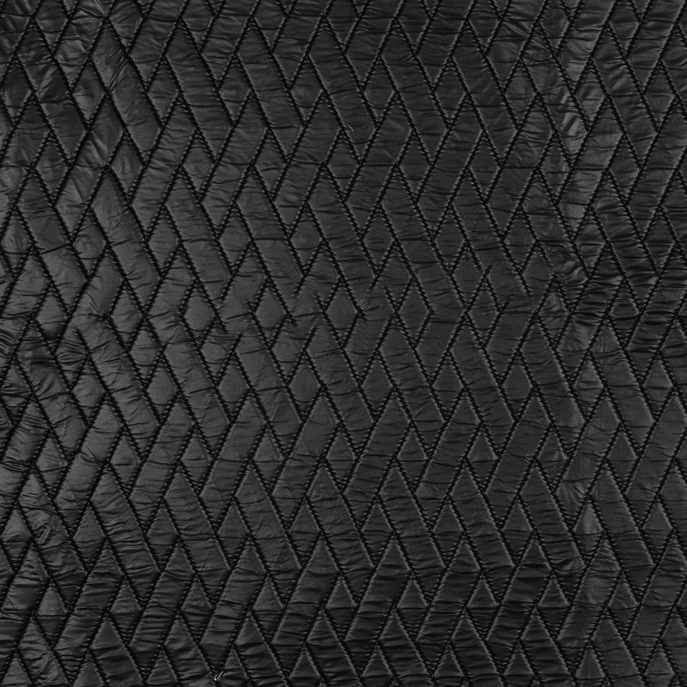 Black Geometric Quilted Coating