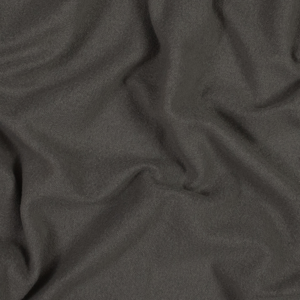 Charcoal Cotton and Polyester Brushed Fleece