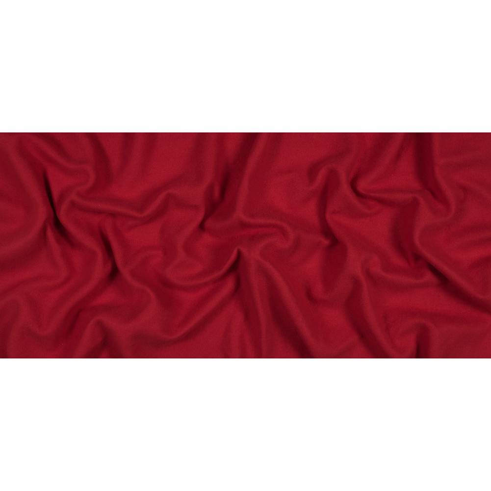 Rich Red Cotton and Polyester Brushed Fleece - Full