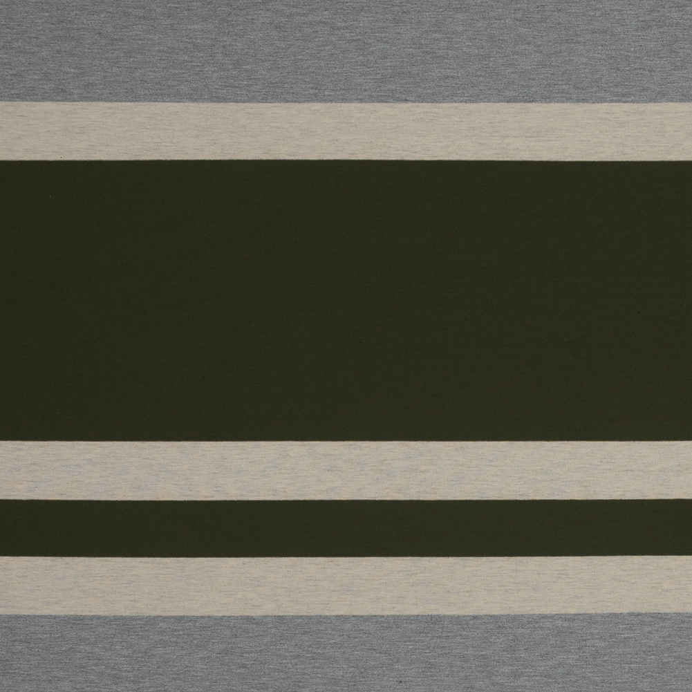 Olive, Oatmeal and Gray Awning Striped Jersey