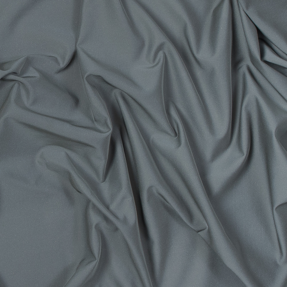 Silver on Black Fleece-Backed Reflective Fabric