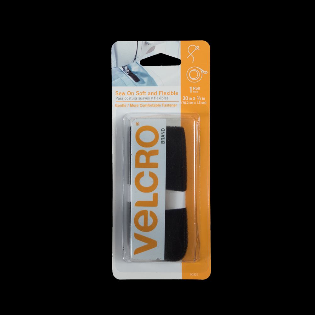 Black Sew On VELCRO® Tape - 30 x 0.625 - Sew On - Velcro - Notions