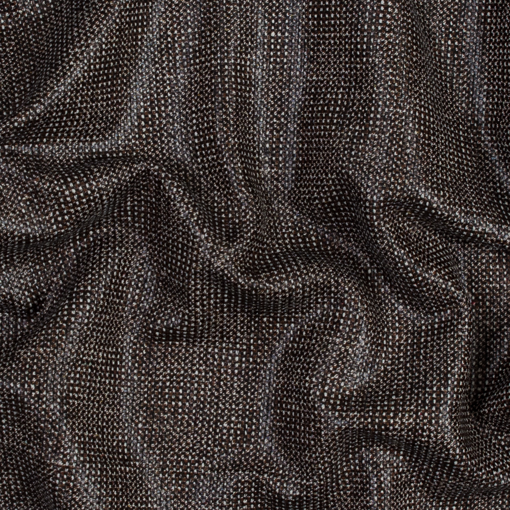 Italian Brown, Black and White Laminated Tweed