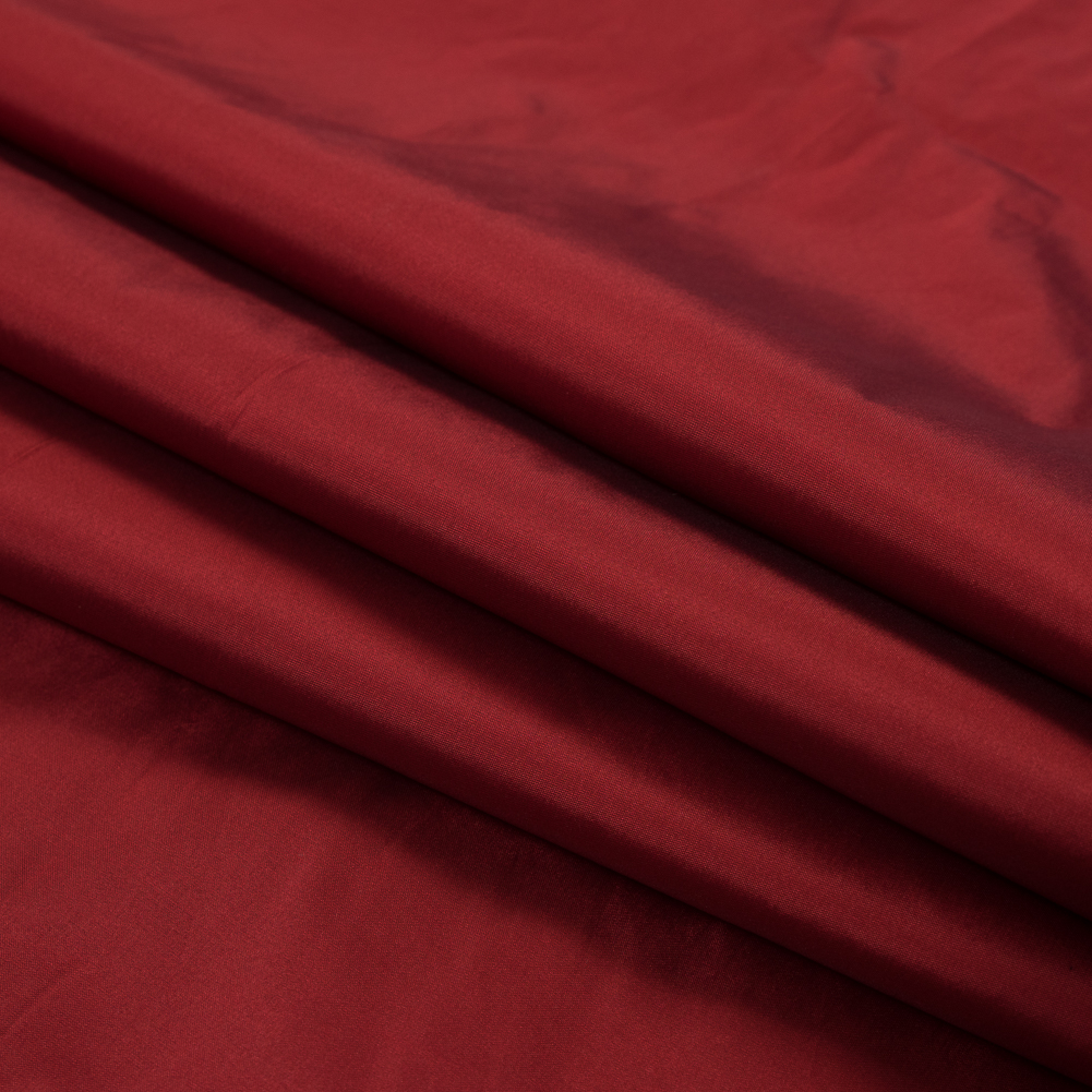 Tango Red Plain Dyed Polyester Taffeta - Folded