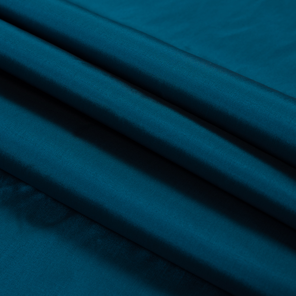 Teal Plain Dyed Polyester Taffeta - Folded