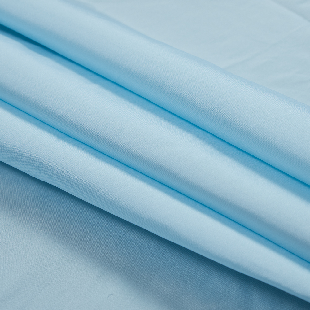 Pale Blue Plain Dyed Polyester Taffeta - Folded