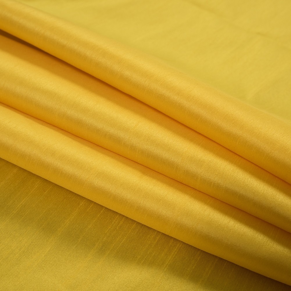 Gamboge Polyester Shantung - Folded