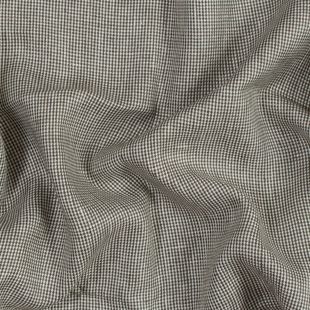 Olive and White Nailshead Linen Woven