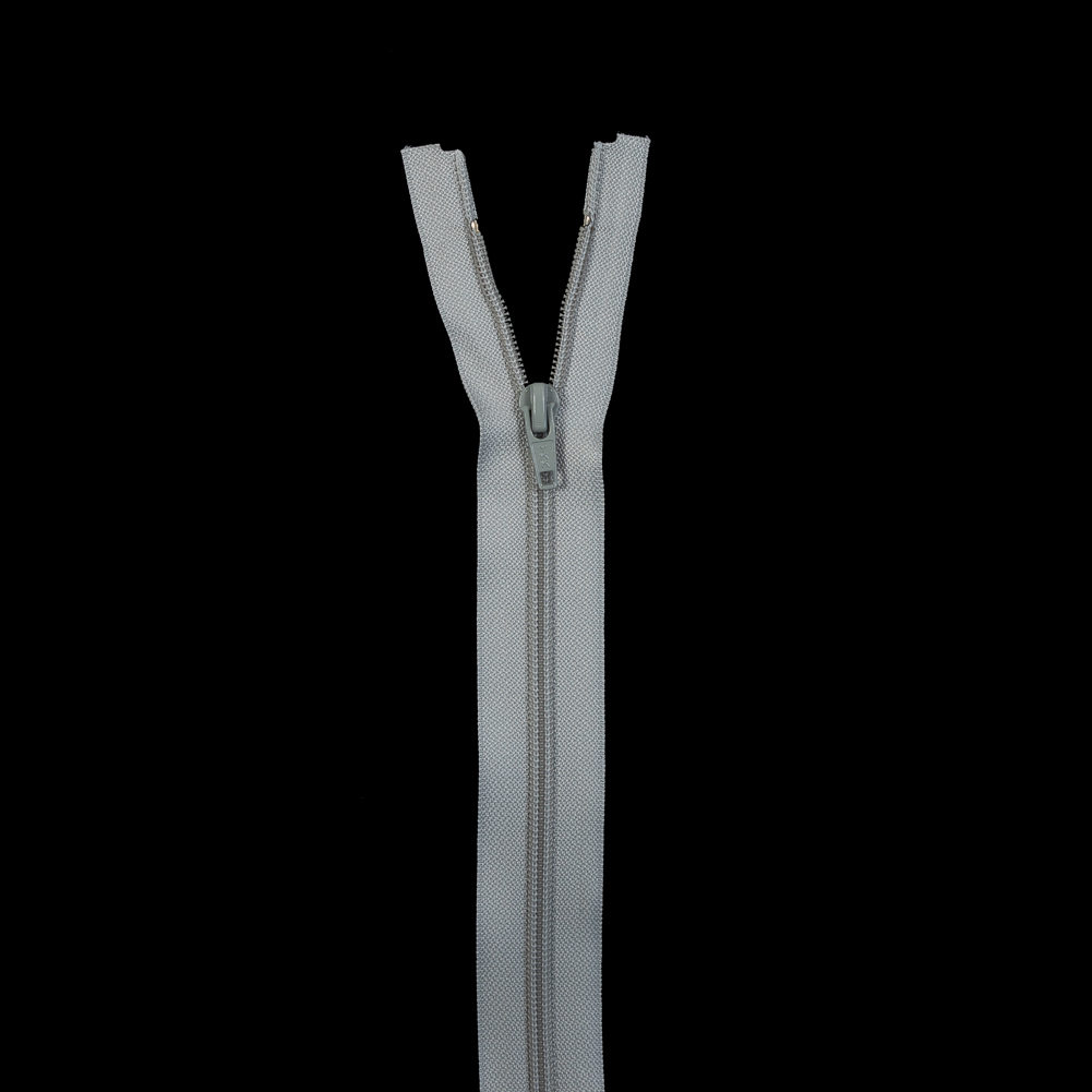 Gray Plastic Separating Zipper - 22