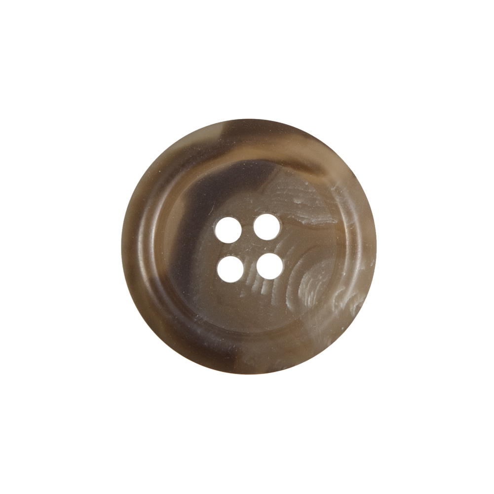 Beige and Brown Plastic 4-Hole Button - 36L/23mm