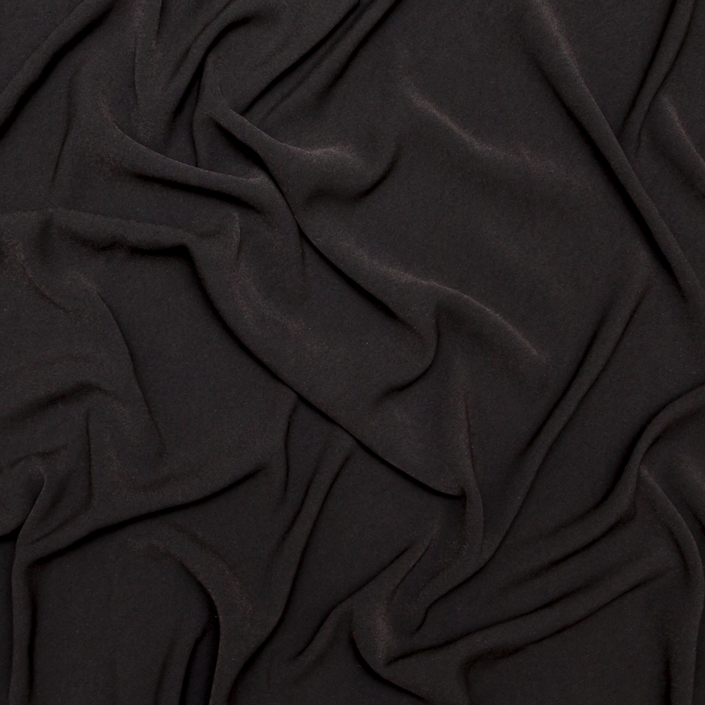 Black Stretch Polyester Crepe