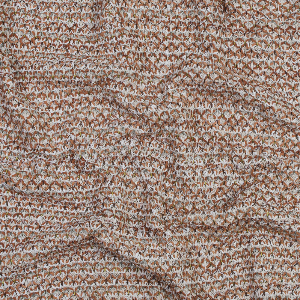 Italian White and Orange Blended Wool Knit