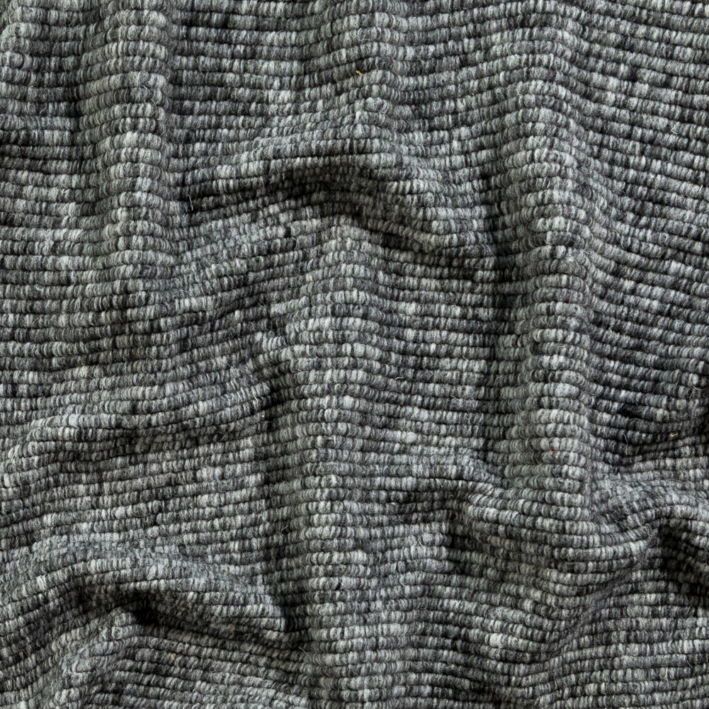 Italian Black and Gray Striped Chunky Wool Knit