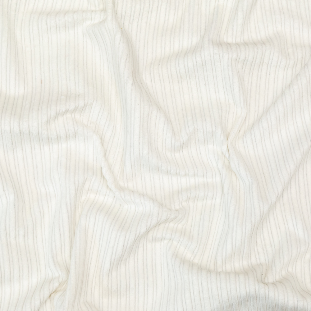 White Striped Pile Rayon Velvet