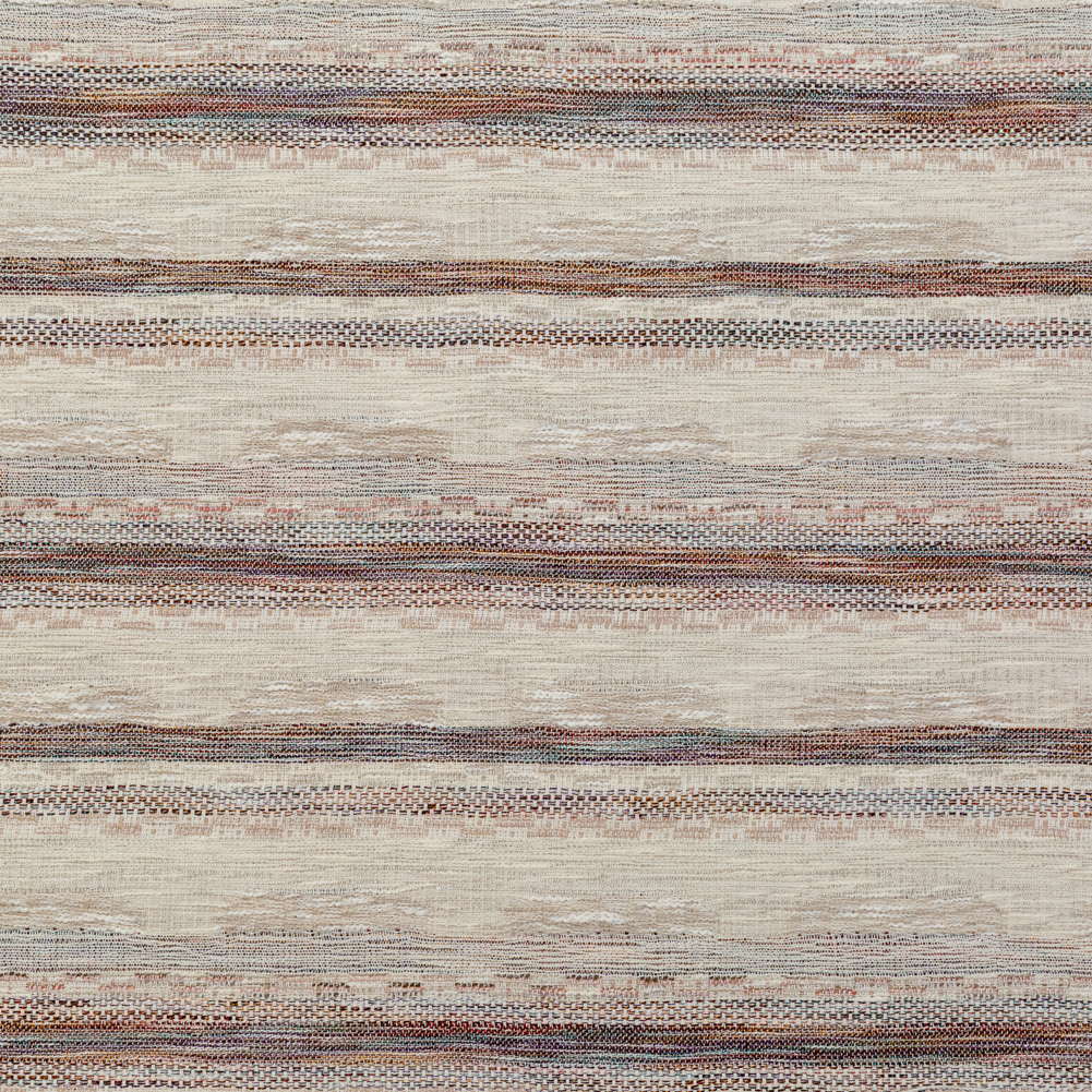 Beige and Rust Striped Cotton Tweed