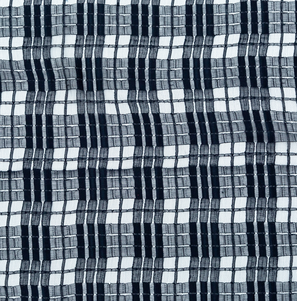 Midnight Navy Plaid Polyester Netting