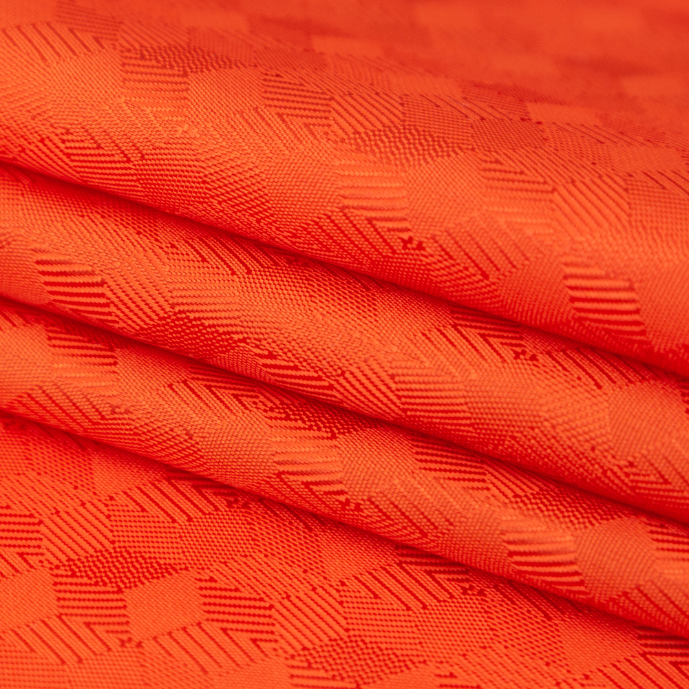 Tangerine Geometric Jacquard Lining - Folded