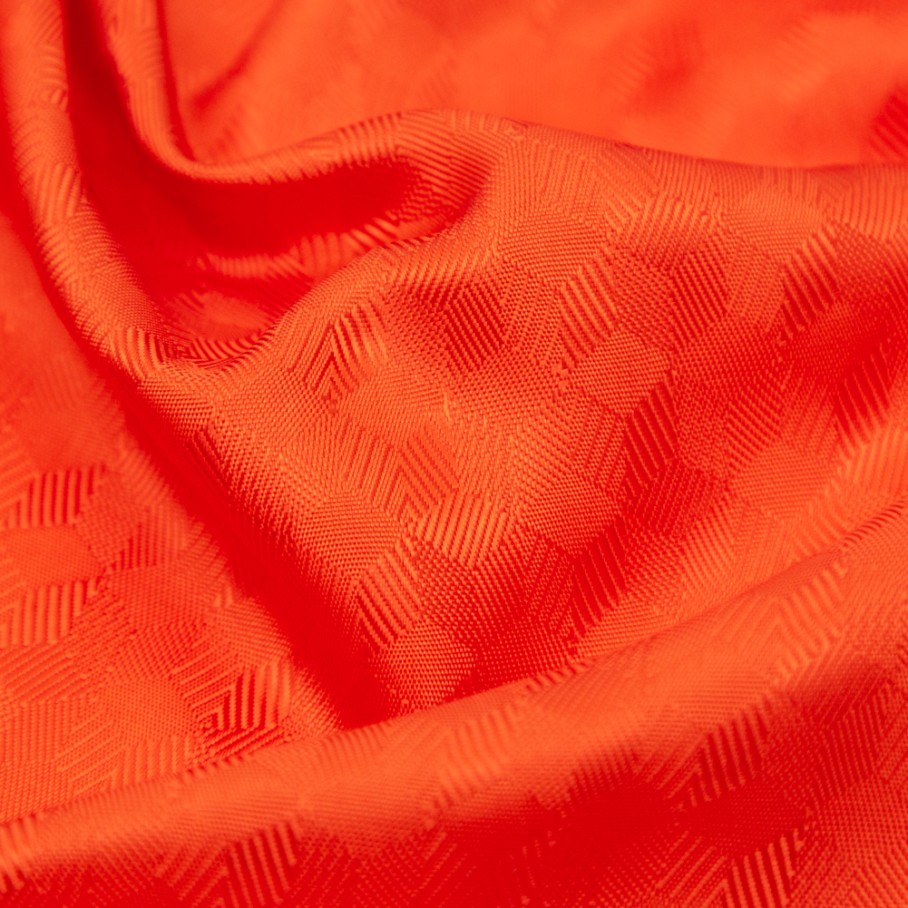 Tangerine Geometric Jacquard Lining - Detail