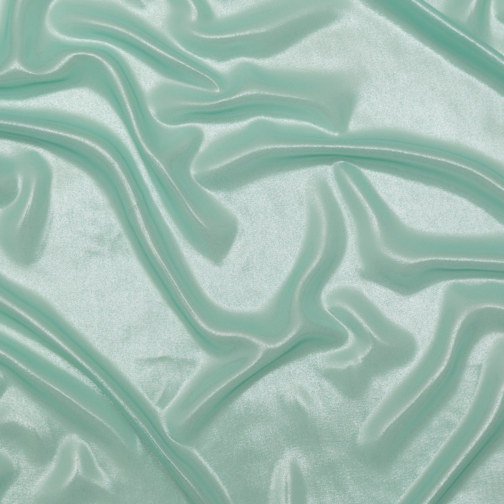 Metallic Mint Liquid Sheen Polyester Chiffon
