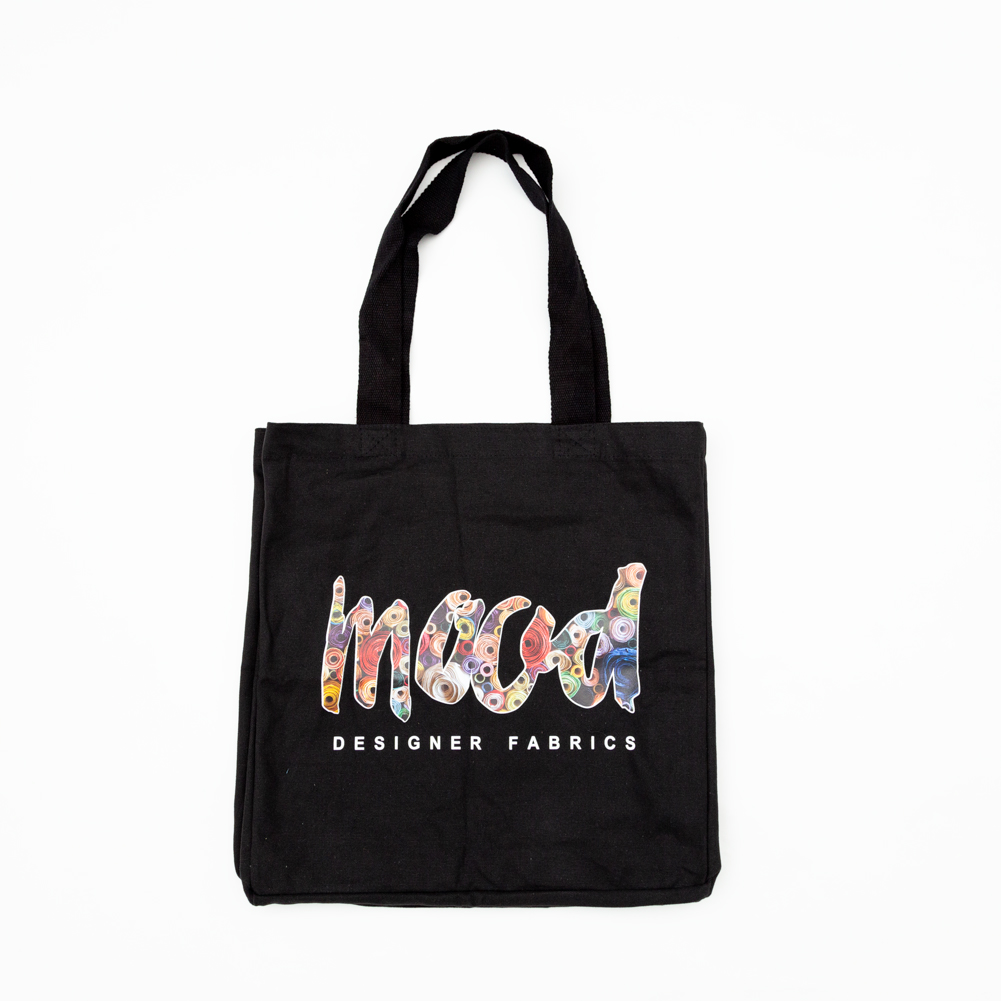 Mood Designer Fabrics Black Bolt Canvas Tote Bag